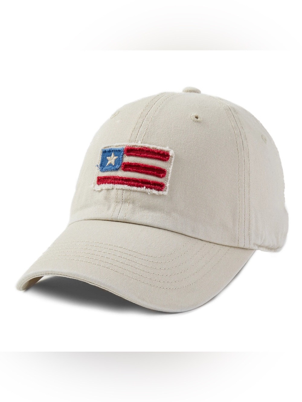New! Life is Good Adult Unisex American Flag Tattered Chill Cap